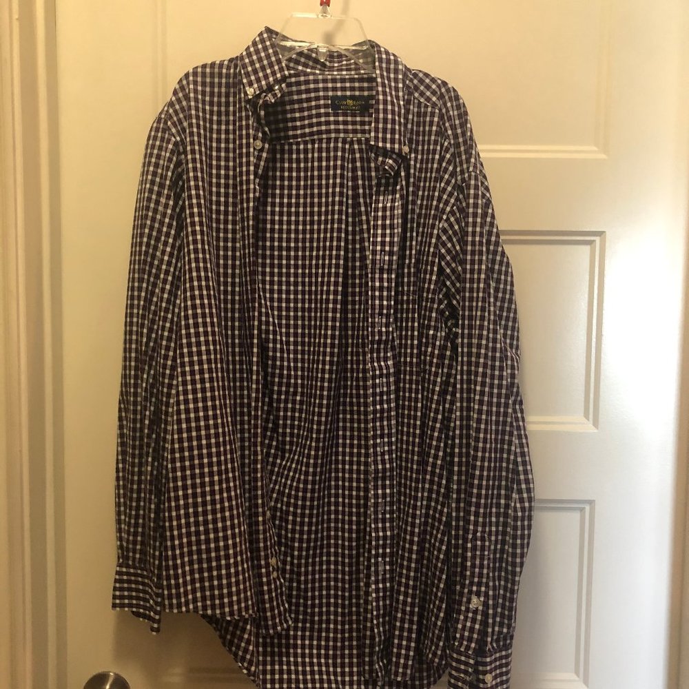 Men's Red and Blue Button Down